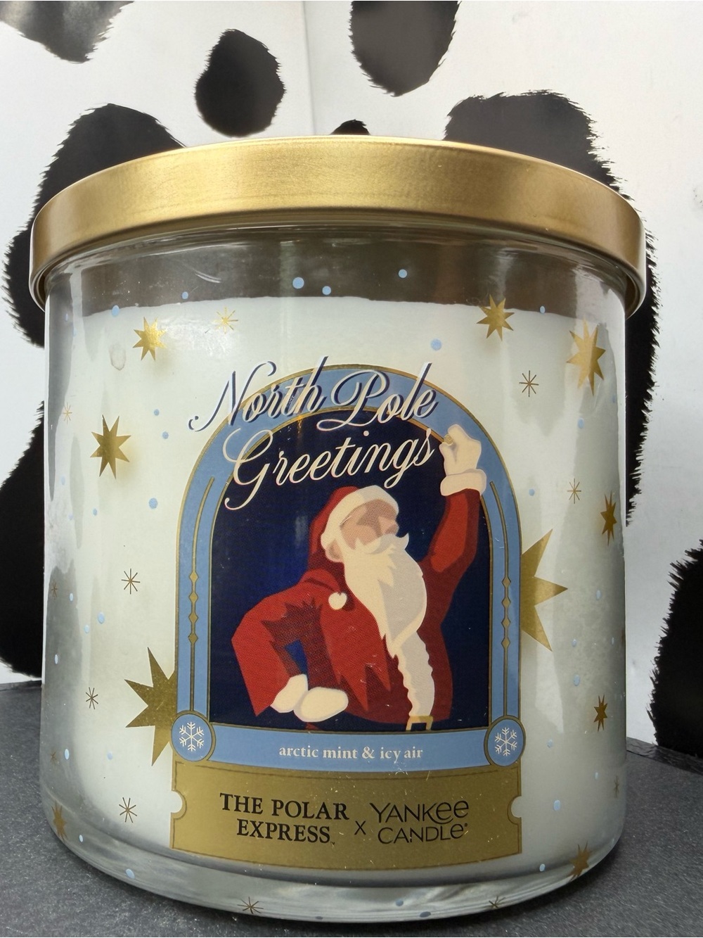 Yankee Candle x The Polar Express 3-wick Candle - White & Gold Stars